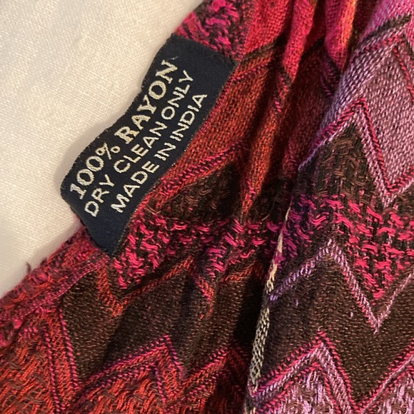 Scarf zigzag chevron 100% rayon boho multi color - Picture 4 of 16